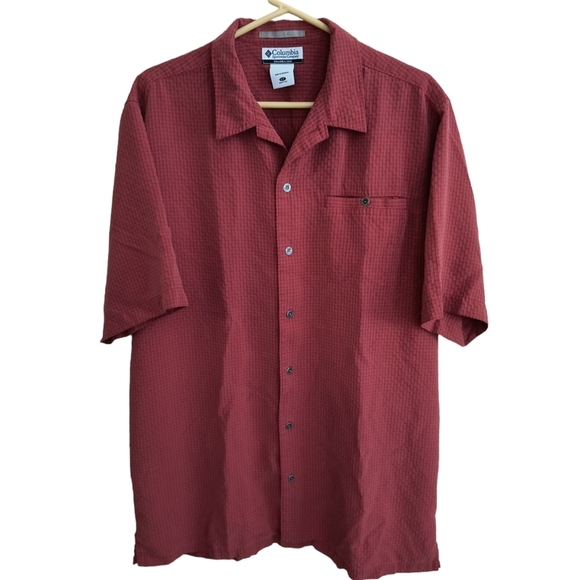 Men's Columbia Short Sleeve Button Up Shirt Size L Tall - Picture 1 of 7